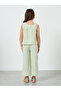 Girls Green Checkered Top and Pants Set - 5