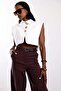 White Gold Buttoned Crop Vest 8419 - 2