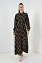 Women's Buttoned Viscose Black Hijab Dress