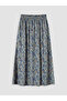 Green Elastic Waist Floral Belmando Flared Skirt - 7