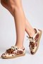 Women's Suede Lace-Up Sneakers Animal Patterned Comfortable Cut Casual Sneaker Modern Stylish Comfortable - 3