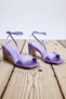 Women's Satin Shoes Square Toe Medium Heel Ankle Strap Classic Cut Comfortable Casual