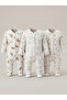 3-Piece Baby Long Romper Set |   Classic Unisex |   100% Cotton Rib |   Teddy Bear-Lamb - 4