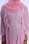 Adjustable Waist Elasticated Maternity Pajama Set with Hijab Effortt - Pink - 7