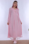 Long Sleeve Maternity Nightgown with Hidden Breastfeeding Feature Effortt - Pink - 5