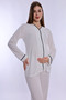 Adjustable Waist Detailed Maternity Pajama Set with Breastfeeding Feature Effortt - Ecru - 2