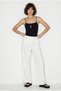 Women's White Shimmering Modal Trousers with Elastic Waist and Pocket Detail 3304 60286323