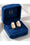 Square white clover stone earrings 1 cm long - 4