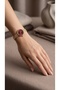 Women's Steel Watch Gold Color & Burgundy Dial Vintage |   Old Money Luxury Elegant Stylish Women's Wristwatch 2026 - 3