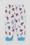Baby Boy Pajama Set with Shoulder Patches Mini Basket Star 4 Months-1 Year, White - 3