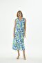 Women's V-Neck Zero Sleeve Patterned Long Dress C7T2N512