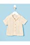 Infant Boys Cream Striped Double Cloth Shirt