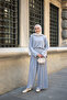 Women's Pleated Combed Cotton Suit Gray - 4