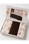 Stylish Floral Patterned Boxed Double Pique Set 200X230 cm - 5
