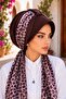 قبعة وشاح بنمط الفهد باللون الأحمر الداكن