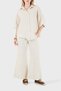 100% Linen Brode Detailed Short Sleeve Shirt Shirt 69912875 - 4