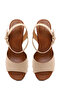 Women's Beige Ankle Buckle Thick Heeled Suede Sandals 26Sfe466010 - 5