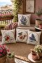 Kasnak Cross-Stitch Patterned 4-Piece Throw Pillow Cover Set - 2