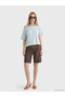 Blue Boat Neck Oversize Soft Touch Women's T-Shirt - 2