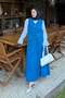 Gabardine Vest-Skirt Double Hijab Set Blue