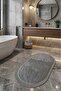 Bathroom Carpet Non-Slip Base Washable Plush Carpet Jute Edge Plush Carpet Oval