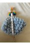 Handmade Blue Knitted Coin Purse with Colorful Clip, 100% Cotton - 5