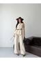 Women's Buttoned Belted Vest and Palazzo Pants Two-Piece Set - 2
