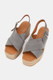 Women's Gray Suede Genuine Leather 36-41 Size Wedge Heel Daily Espadrilles - 3