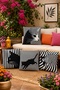 Black and White Cats Patterned Set of 4 Throw Pillow Covers - 3