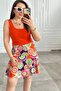 Mixed Patterned Viscon Short Skirt - 3