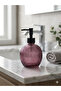 Striped Round Black Pump Glass Liquid Soap Dispenser - 500ml - 16X10X10 cm - 7