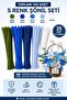 125 Pieces Set of 5 Blue Shades Chenille (Cobalt Blue, Dark Blue, Army Green, Light Blue, White)