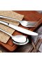 E-far 24-Piece Silverware Set, Stainless Steel Flatware Cutlery Set Eating Utensils for 6, Spoons Forks Knives to Home Kitchen, Tableware for Dinner, Simple Design & Mirror Finish, Dishwasher Safe - 3