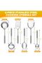 E-far 6-Piece Cooking Utensils Set, Stainless Steel Kitchen Utensils, Metal Heat Resistant Kitchen Tools Set - 2