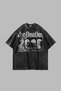 Washable Black the Beatles Printed Oversize Unisex Vintage Cotton T-Shirt - 2