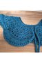 Petrol Green Hand-Knitted Shoulder Shawl, Collar, Shawl - 5