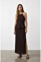 Beli Tie-Dye Detailed Seersucker Maxi Skirt - Brown