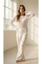 Openwork Knitwear Blouse Women's Crop Stylish Cotton Sausage Collar Pareo Blouse - 5