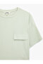 Ornamental Cargo Pocket Detailed Wrinkled Fabric Crew Neck Short Sleeve T-Shirt - 8