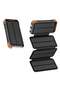 4-Panel Solar Power Bank 20000mAh with 20W PD Fast Charger, Detachable Panels & Built-In Cable - Black