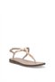 Elit 26Ymrt03C Women's Genuine Leather Flat Sandals Beige - 3