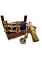 Imperial Collection Wooden Boxed Brass Binoculars Compass Hourglass Set Exclusive Sailor Themed Luxury Vip Gift Limited Edition - 3