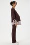 Maternity 2-Piece Set Oysho Fabric, Skirt with Striped Pattern and Garnish, Double Zipper Detail (Breastfeeding), Wide Leg Pants with Adjustable Waist - 2