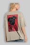 For Dog Lovers 11 Beige Oversize T-Shirt with Dog Print on the Back 100% Cotton Unisex Dog Lover Premium Design - 3