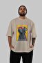 For Dog Lovers 13 Front Dog Prints Beige Oversize T-Shirt 100% Cotton Unisex Dog Lover Premium Design - 5