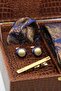 Brown Men's Gift Box - Tie with Handkerchief, Cufflinks, Tie Clip Kmk259 - 2