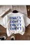 Women's Dirty Colorful Drink Printed Crewneck Tshirt