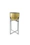 Fennel Metal Antique Planter With Stand 30x30x66cm - Gold - 4