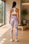 Women's Coral Patterned High Waist Slimming Sports Leggings - 4