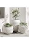 Balsam Cement Terrazo Textured Planter 54x54x68cm - White - 3